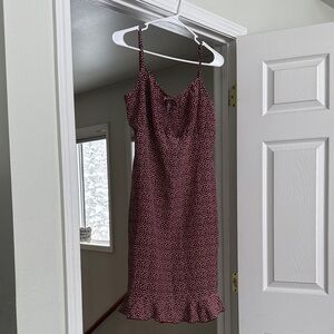 Vintage 90s Floral Slip Dress with Ruffle Hem